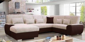 Barna ülőgarnitúra a szobában